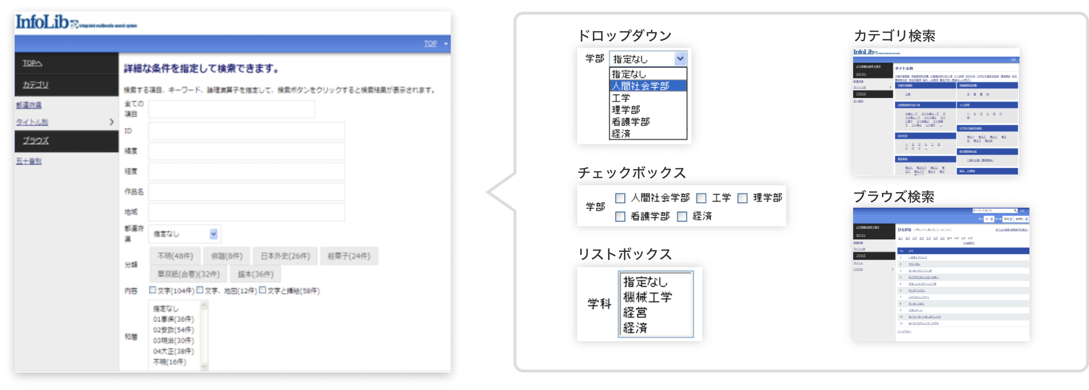 自由度の高い検索機能